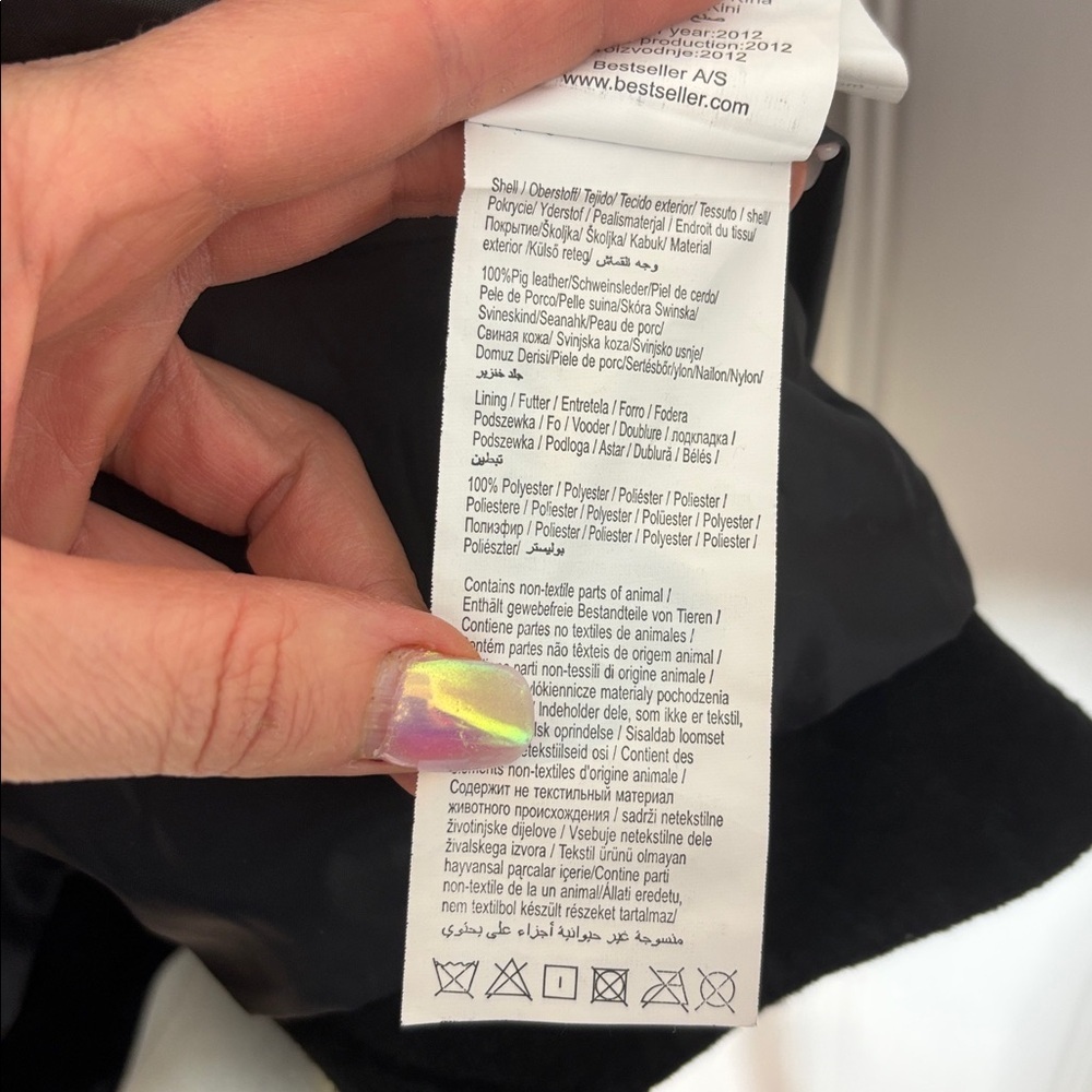 VERO MODA “Siri” Suede Moto Jacket – Black (Size L) - Picture 10 of 10